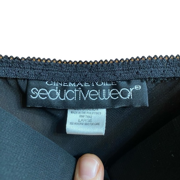 Cinemaetoile SeductiveWear Black Sleeveless Tiered Bow Sexy Lingerie Top Size L - Picture 3 of 4